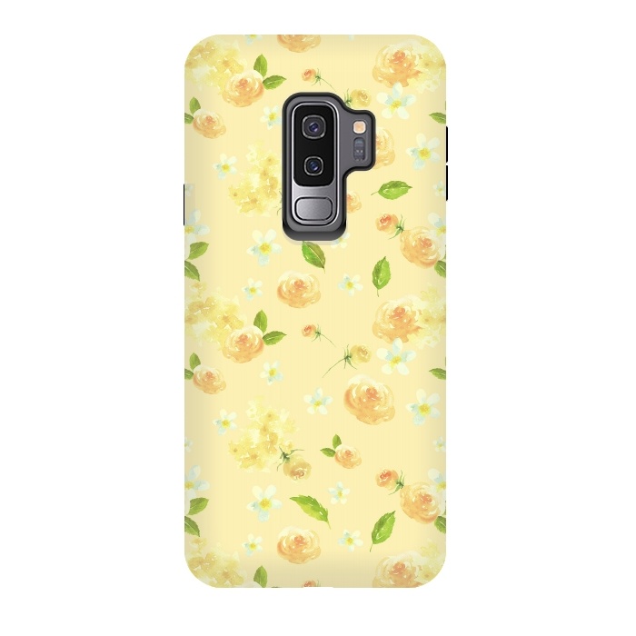 Galaxy S9 plus StrongFit Lovely Yellow Roses Pattern by  Utart