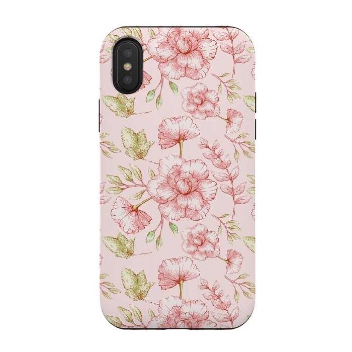 iPhone Xs / X StrongFit Pink Roses by  Utart