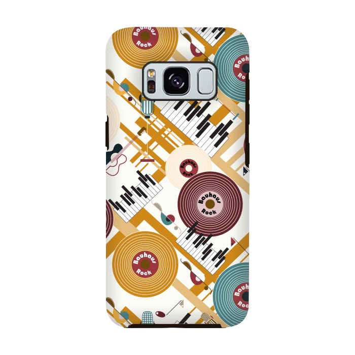 Galaxy S8 StrongFit Bauhaus Rock - Mustard and Burgundy by Paula Ohreen