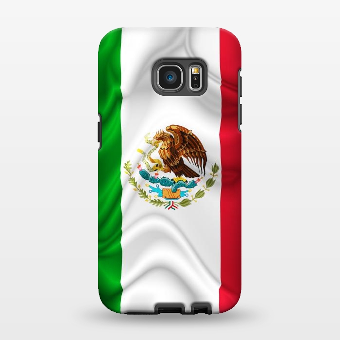 Galaxy S7 EDGE StrongFit  Mexico Waving Silk Flag by BluedarkArt