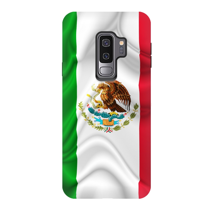 Galaxy S9 plus StrongFit  Mexico Waving Silk Flag by BluedarkArt