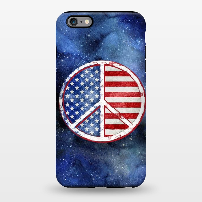 iPhone 6/6s plus StrongFit Peace Sign Stars and Stripes USA Flag 2 by Andrea Haase