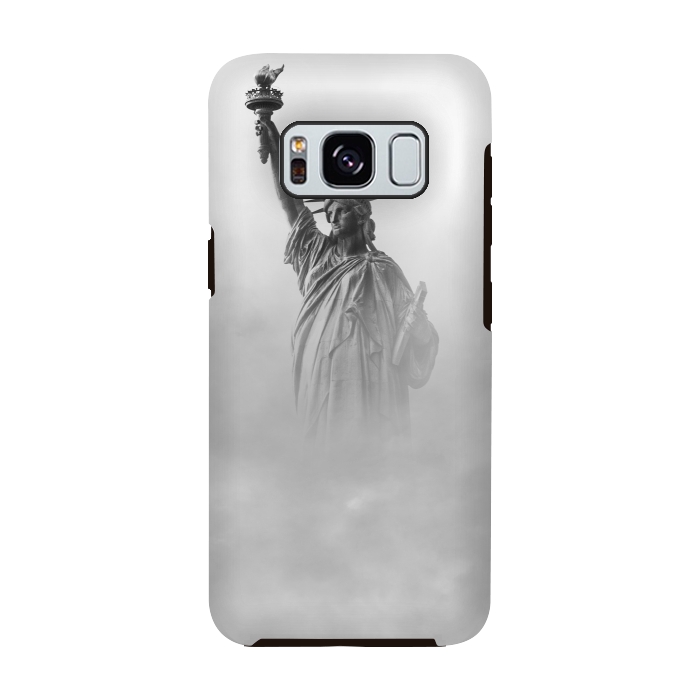Galaxy S8 StrongFit Statue Of Liberty Black And White by Andrea Haase