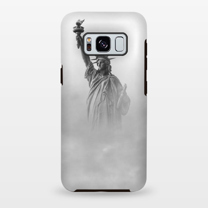 Galaxy S8 plus StrongFit Statue Of Liberty Black And White by Andrea Haase