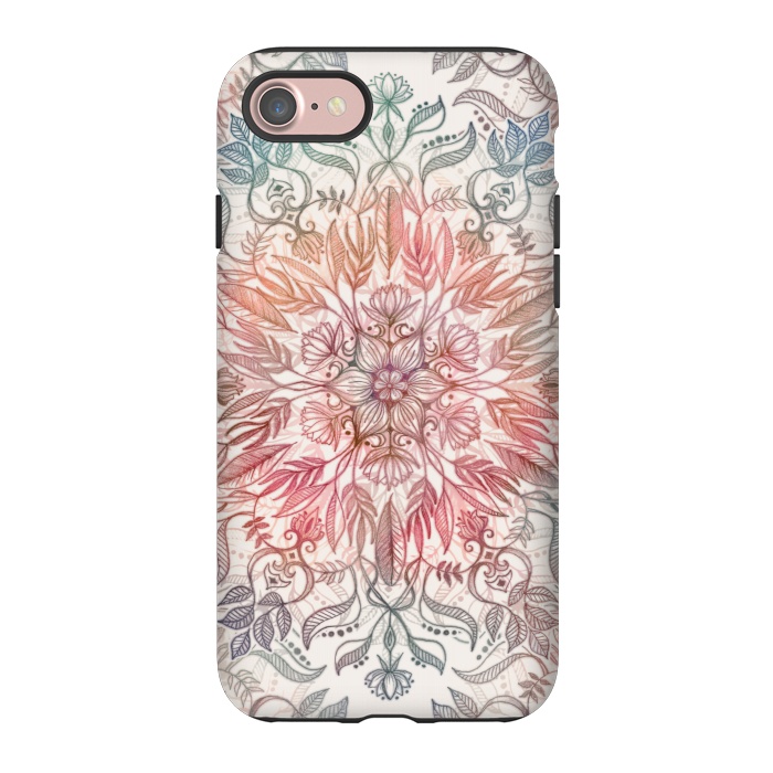 iPhone 7 StrongFit Autumn Spice Mandala in Coral and Cream by Micklyn Le Feuvre