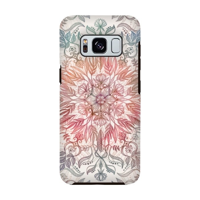 Galaxy S8 StrongFit Autumn Spice Mandala in Coral and Cream by Micklyn Le Feuvre