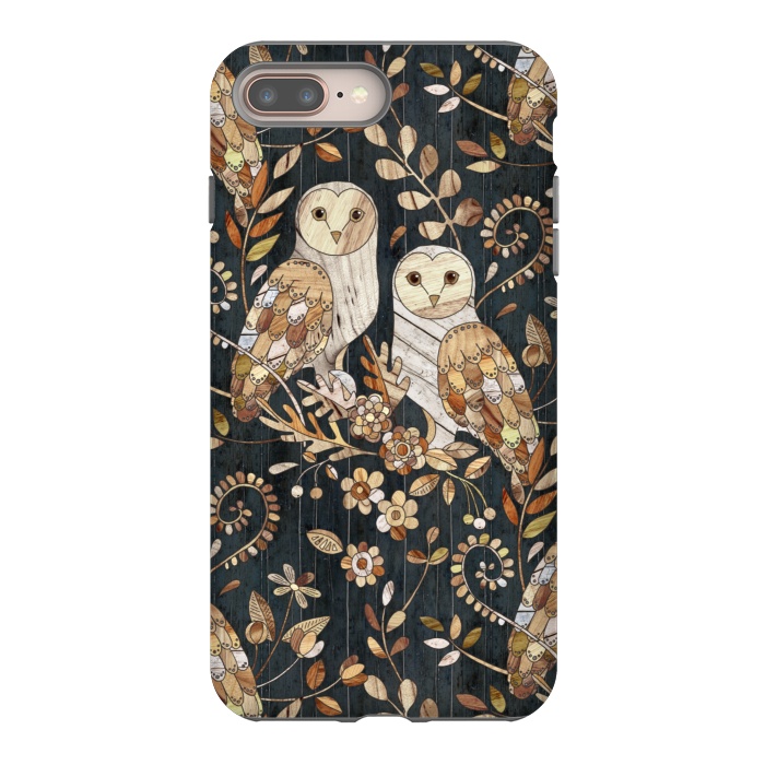 iPhone 7 plus StrongFit Wooden Wonderland Barn Owl Collage by Micklyn Le Feuvre
