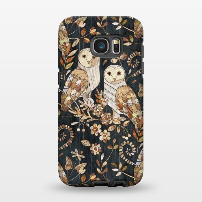 Galaxy S7 EDGE StrongFit Wooden Wonderland Barn Owl Collage by Micklyn Le Feuvre