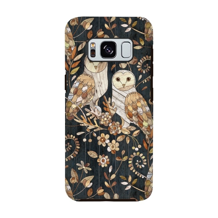 Galaxy S8 StrongFit Wooden Wonderland Barn Owl Collage by Micklyn Le Feuvre