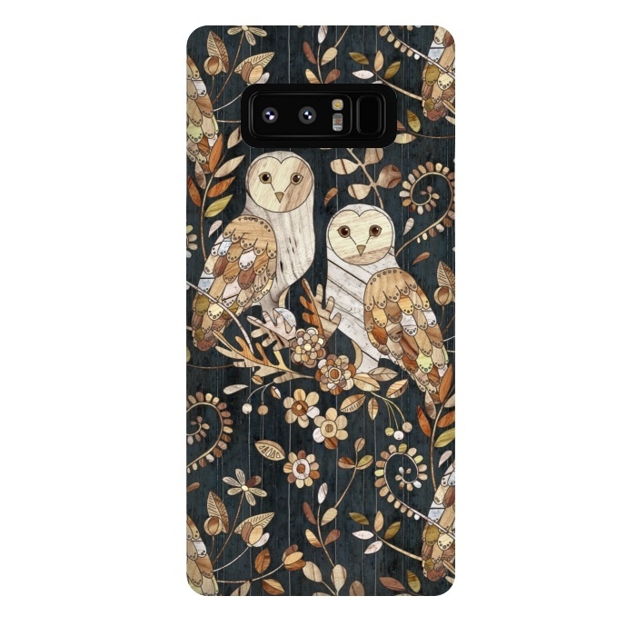 Galaxy Note 8 StrongFit Wooden Wonderland Barn Owl Collage by Micklyn Le Feuvre