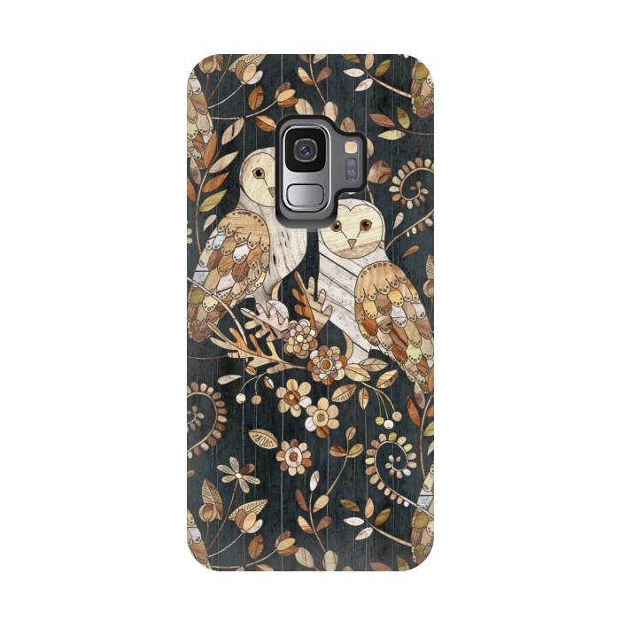 Galaxy S9 StrongFit Wooden Wonderland Barn Owl Collage by Micklyn Le Feuvre