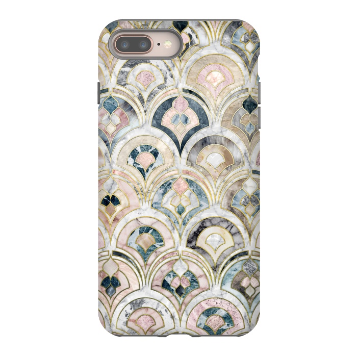 iPhone 7 plus StrongFit Art Deco Marble Tiles in Soft Pastels by Micklyn Le Feuvre