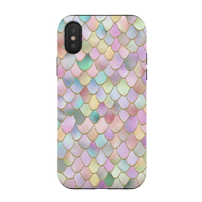 iPhone Xs / X StrongFit Blush Rose Gold Wonky Mermaid Scales by  Utart