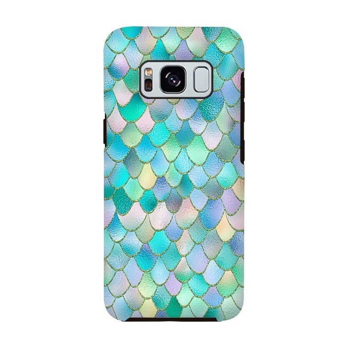 Galaxy S8 StrongFit Teal and Green Wonky Metal Mermaid Scales by  Utart