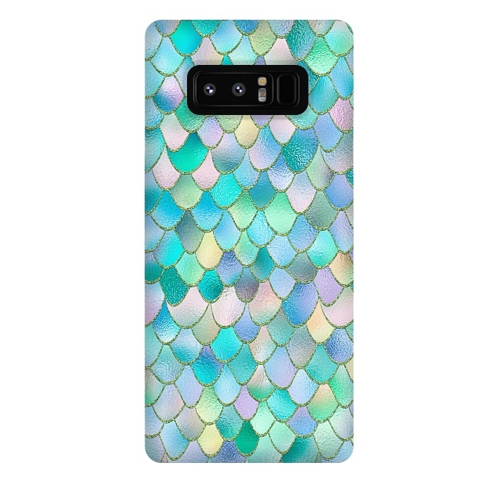 Galaxy Note 8 StrongFit Teal and Green Wonky Metal Mermaid Scales by  Utart