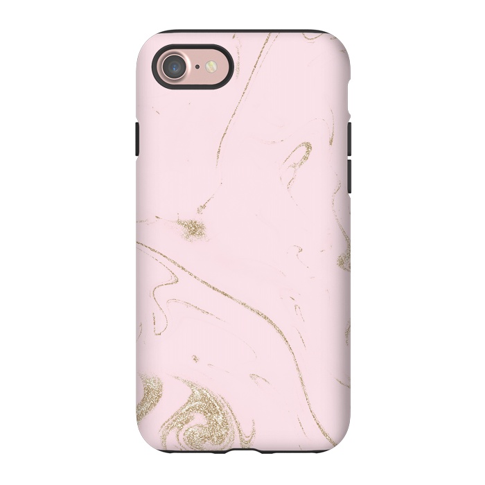 iPhone 7 StrongFit Luxe gold and blush marble image by InovArts