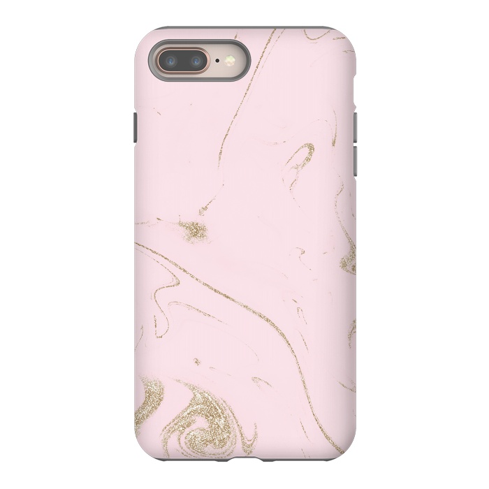 iPhone 7 plus StrongFit Luxe gold and blush marble image by InovArts