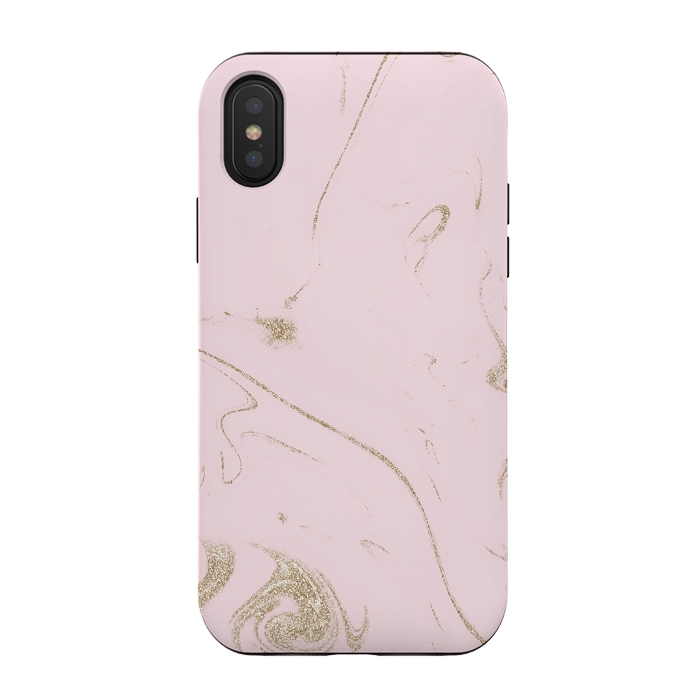 iPhone Xs / X StrongFit Luxe gold and blush marble image by InovArts