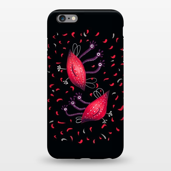 iPhone 6/6s plus StrongFit Cute Funny Red Three Eyed Cartoon Aliens by Boriana Giormova