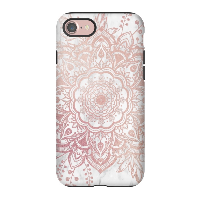 iPhone 7 StrongFit Queen Starring of Mandala-White Marble by ''CVogiatzi.