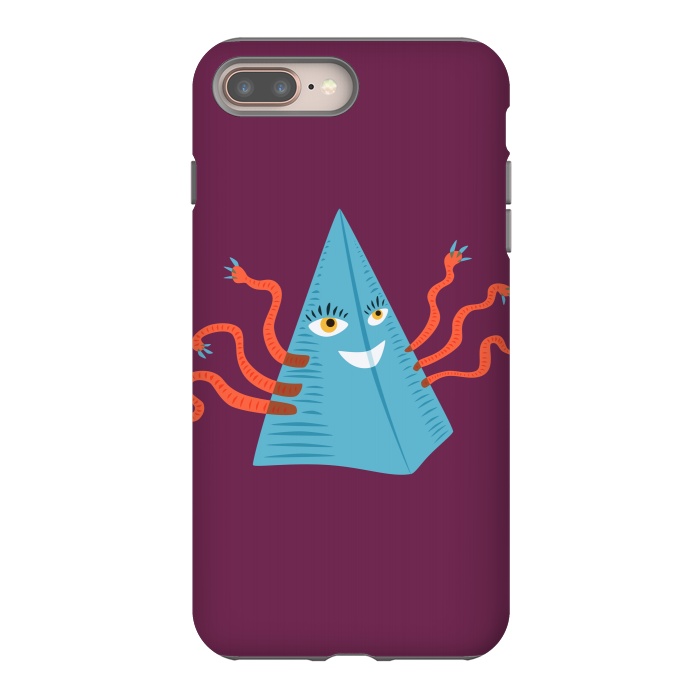 iPhone 7 plus StrongFit Weird Blue Alien Pyramid Character With Tentacles by Boriana Giormova