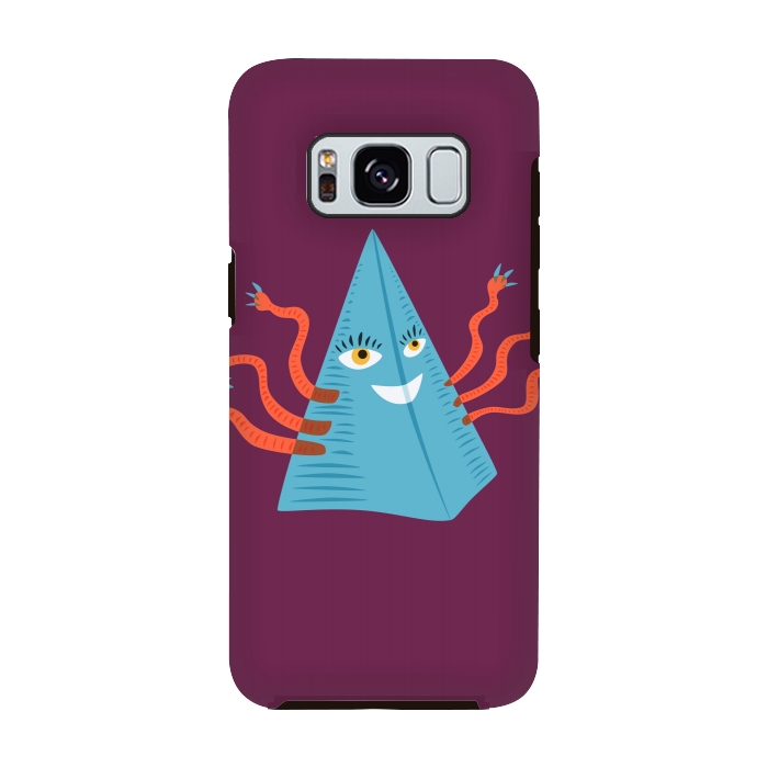 Galaxy S8 StrongFit Weird Blue Alien Pyramid Character With Tentacles by Boriana Giormova