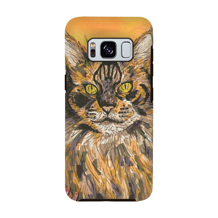 Galaxy S8 StrongFit Maine Coon Cat by Lotti Brown