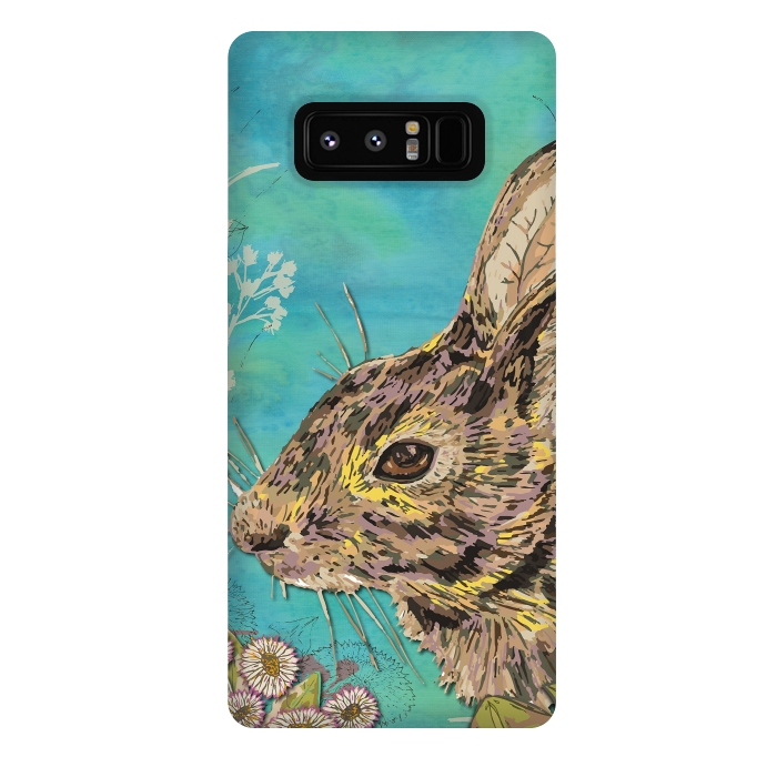 Galaxy Note 8 StrongFit Rabbit and Daisies by Lotti Brown