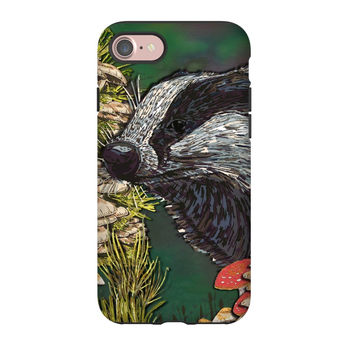 iPhone 7 StrongFit Badger Woodland Walk by Lotti Brown