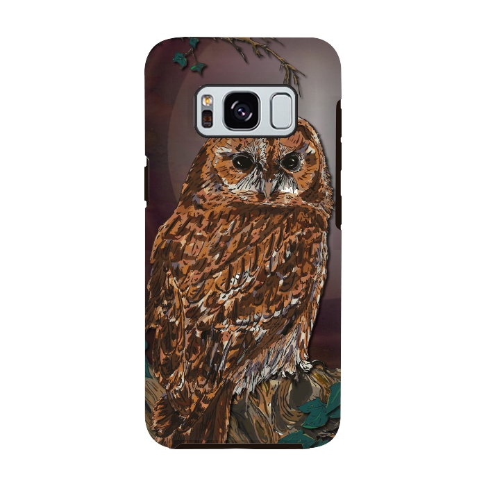 Galaxy S8 StrongFit Tawny Owl - Mistress of the Night by Lotti Brown