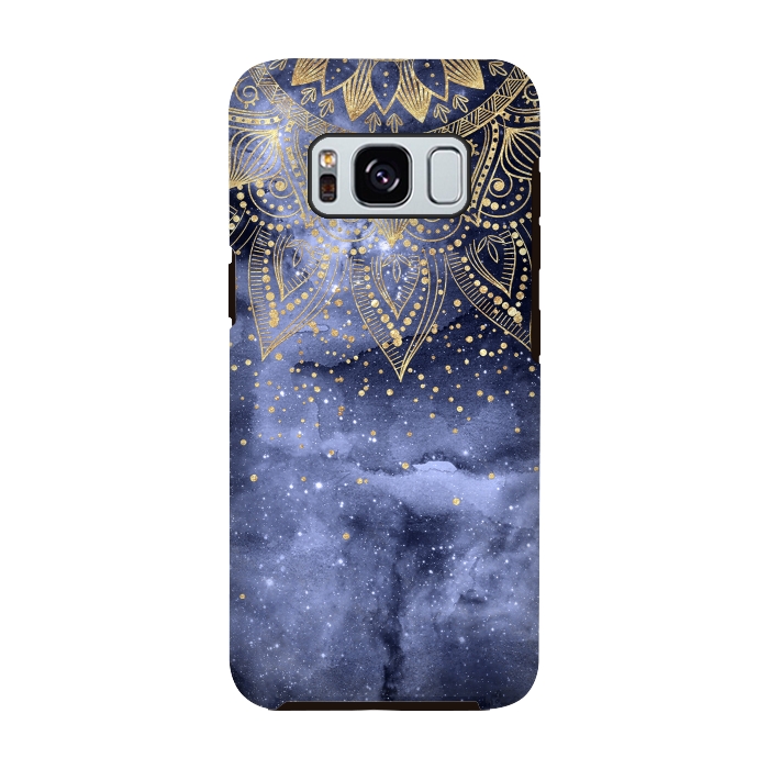 Galaxy S8 StrongFit whimsical gold mandala confetti design by InovArts