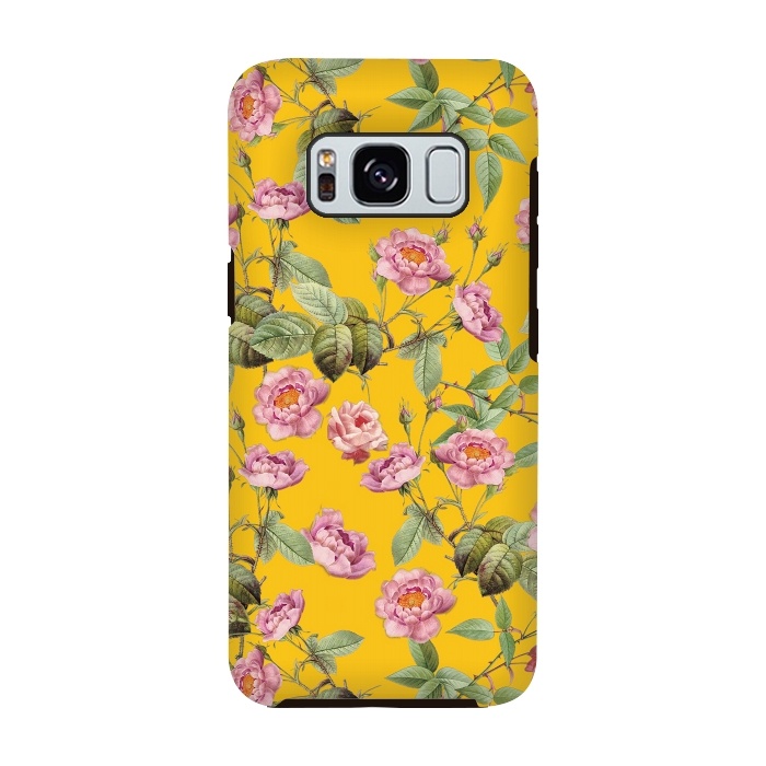 Galaxy S8 StrongFit Pink Roses on Yellow by  Utart