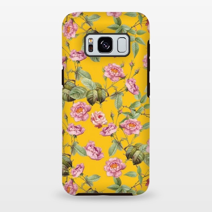 Galaxy S8 plus StrongFit Pink Roses on Yellow by  Utart
