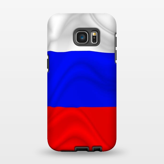 Galaxy S7 EDGE StrongFit Russia Waving Flag Digital Silk Satin Fabric by BluedarkArt