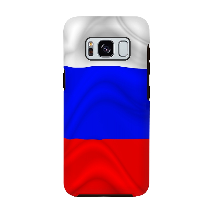 Galaxy S8 StrongFit Russia Waving Flag Digital Silk Satin Fabric by BluedarkArt