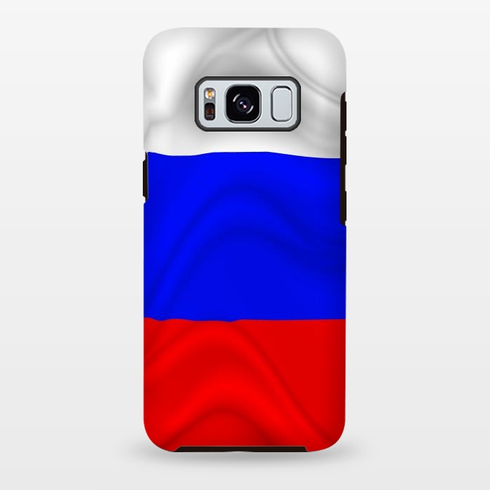 Galaxy S8 plus StrongFit Russia Waving Flag Digital Silk Satin Fabric by BluedarkArt
