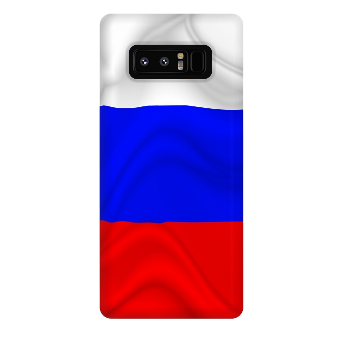 Galaxy Note 8 StrongFit Russia Waving Flag Digital Silk Satin Fabric by BluedarkArt