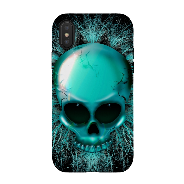 iPhone Xs / X StrongFit Ghost Skull Hologram by BluedarkArt