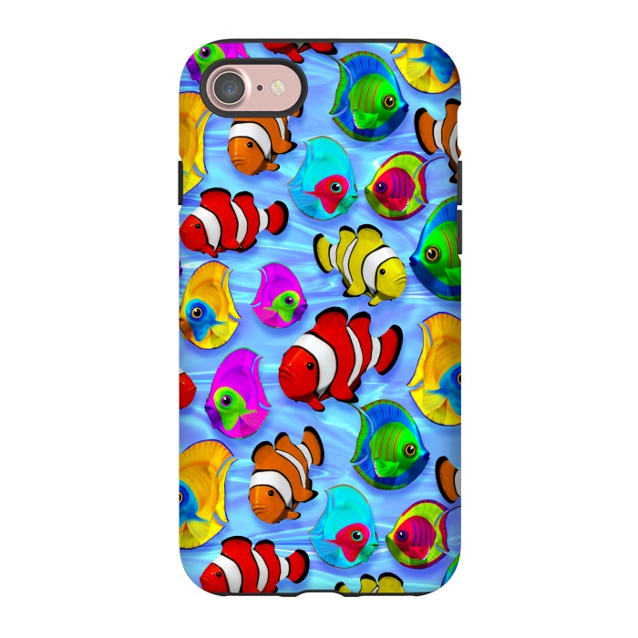 iPhone 7 StrongFit Tropical Colorful Fish Pattern by BluedarkArt