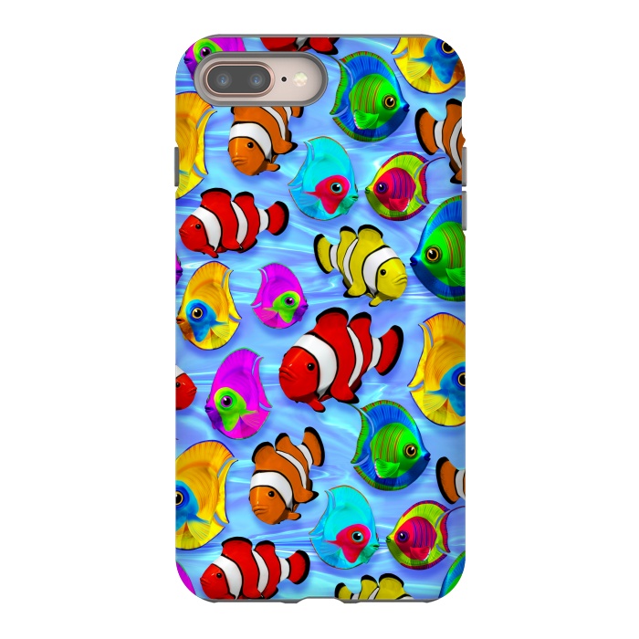 iPhone 7 plus StrongFit Tropical Colorful Fish Pattern by BluedarkArt