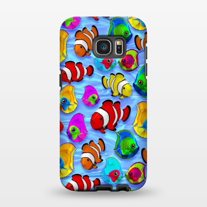 Galaxy S7 EDGE StrongFit Tropical Colorful Fish Pattern by BluedarkArt