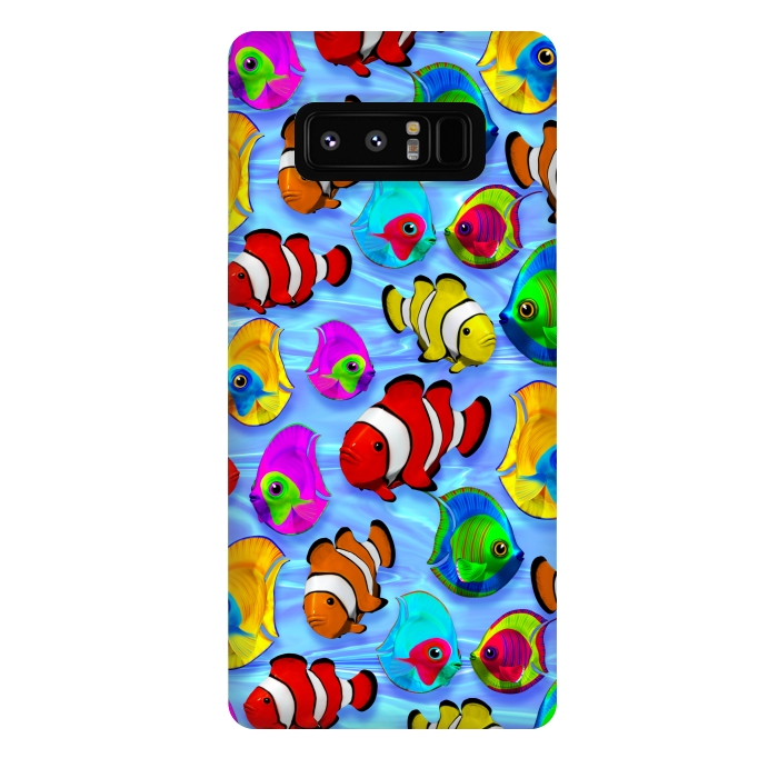 Galaxy Note 8 StrongFit Tropical Colorful Fish Pattern by BluedarkArt
