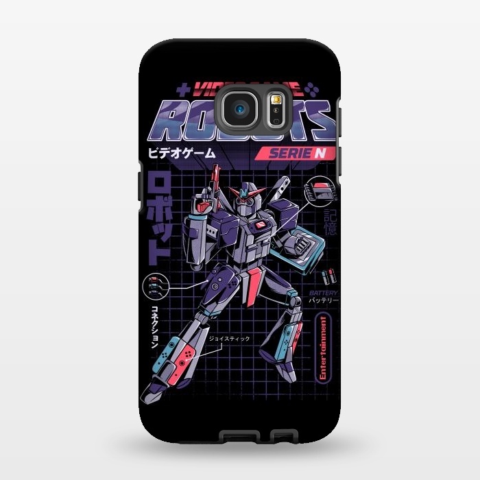 Galaxy S7 EDGE StrongFit Video Game Robot - Model N by Ilustrata