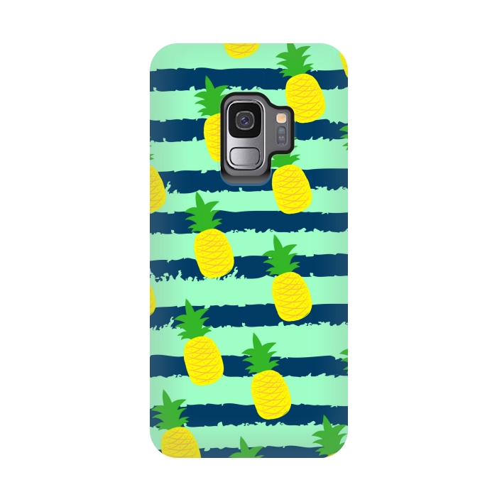 Galaxy S9 StrongFit summer pineapple pattern by MALLIKA