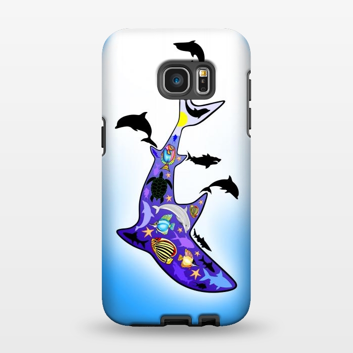 Galaxy S7 EDGE StrongFit Shark MarineLife Scenery Patterned by BluedarkArt