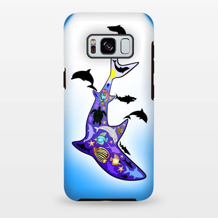 Galaxy S8 plus StrongFit Shark MarineLife Scenery Patterned by BluedarkArt