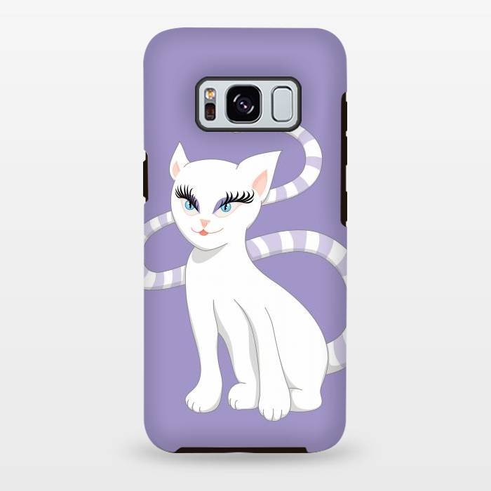 Galaxy S8 plus StrongFit Beautiful Cartoon Cute White Cat by Boriana Giormova