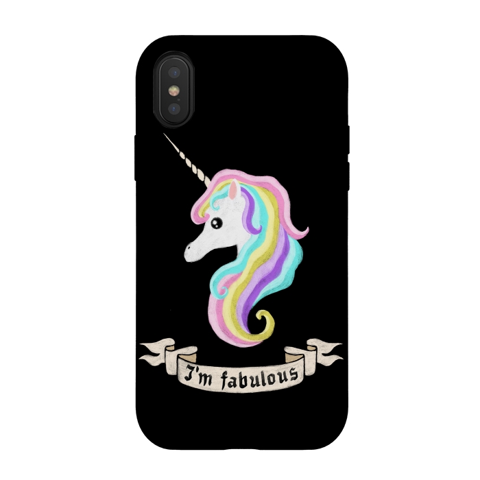 iPhone Xs / X StrongFit Fabulous unicorn by Laura Nagel