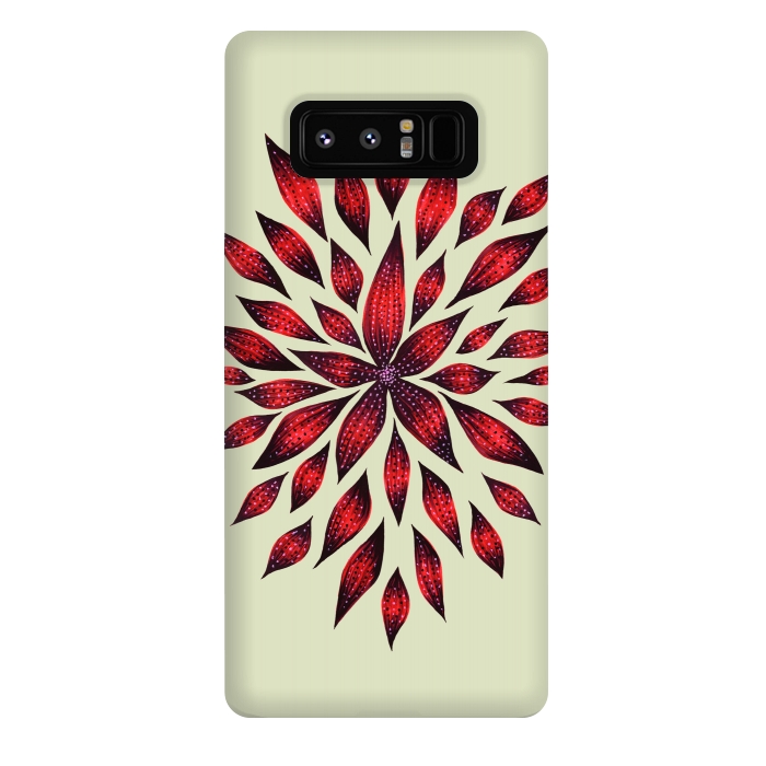 Galaxy Note 8 StrongFit Hand Drawn Abstract Red Ink Doodle Flower by Boriana Giormova