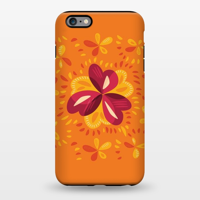 iPhone 6/6s plus StrongFit Abstract Clovers In Pink Yellow And Orange by Boriana Giormova